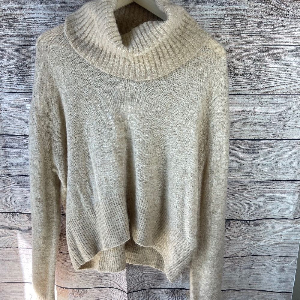 & Other Stories Alpaca Wool Blend Turtleneck Sweater Beige S 0659486 0